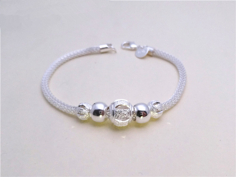 ebay Foreign trade Bracelets Hot models Silver Network management Flower beads Bracelet fashion design Silver Accessories