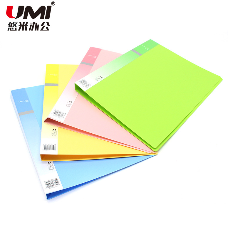 YUMI A4 폴더 단일 강한 두 배 강한 긴 클램프 PVC 플레이트 클램프 PP 플라스틱 단일 더블 클램프 사무용품