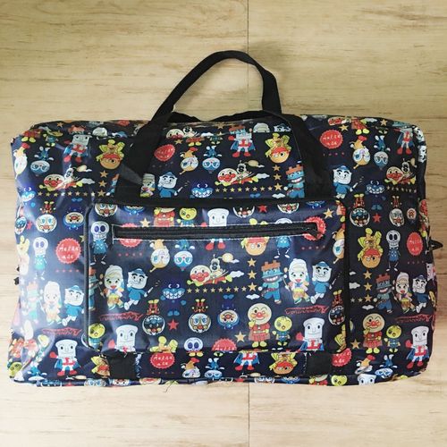 Anpanman cartoon waterproof portable foldable travel bag duffel bag foldable bag can be placed in the trolley case