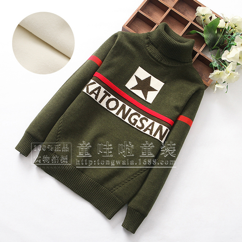 高领毛衣_热销冬季精品童装毛衣 韩版提花字母