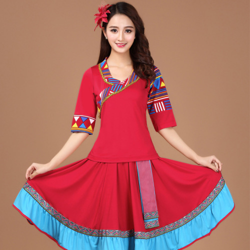 Loves Dance Square Dance Clothing Spring New Long Sleeve Top and Bottom Set for Middle-Aged and Elderly Dance Performance Outfit Set