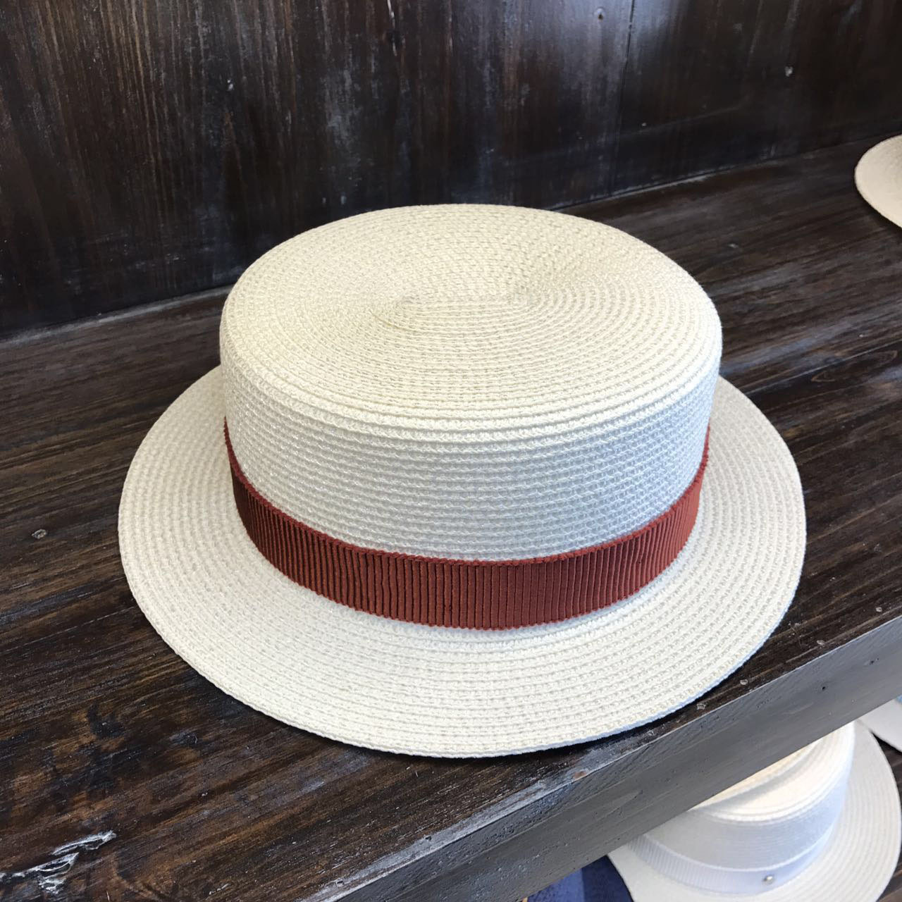 华巧 孙俪同款帽子女夏天平顶小礼帽草帽沙滩