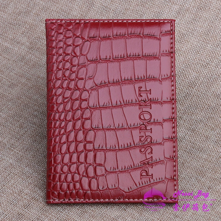 Passport case, polyurethane crocodile print, protective passport cover, 11 colors, 14.2×9.8×0.5 cm
