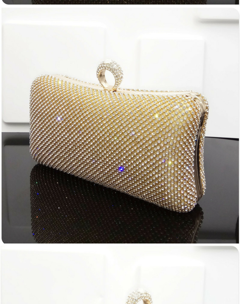 Yellow Black Silver Polyester Metal Stripe Oval Evening Bags display picture 1