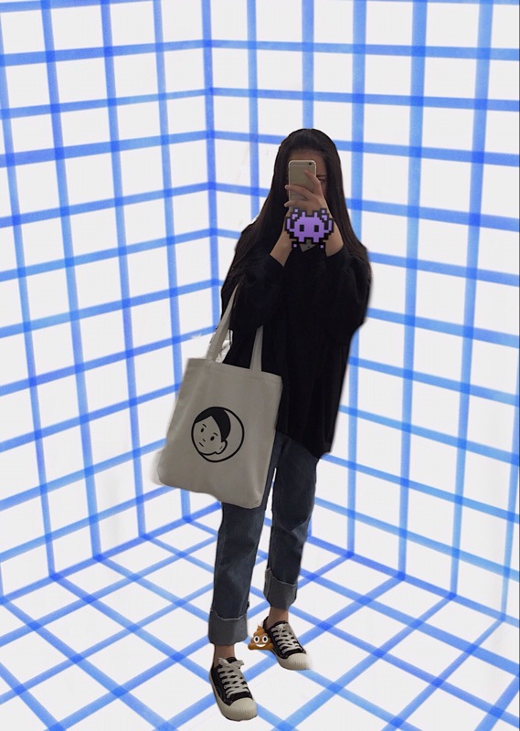 Corea del Sur bolso de compras de moda casual todo partido bolsa de lona ins hombro artístico gran capacidad bolso de las mujeres de una sola pieza entrega