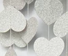 Shiny silver 3-meter string (5CM heart-shaped)