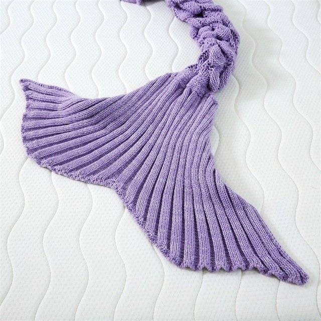 Mermaid tail blanket cashmere like knitting blanket soft skin friendly and breathable blanket