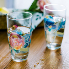 日本進口玻璃杯對杯禮盒水杯套裝情侶紀念茶杯兩人裝日式杯子批發