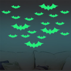 G006 Foreign Trade Glow-in-the-Dark Wall Sticker Creative Cartoon Bat Wall Decoration for European and American Children's Bedrooms Fluorescent Sticker