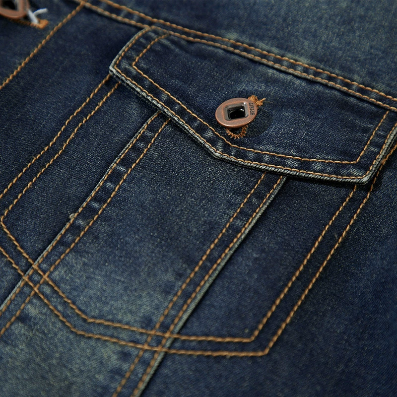 Denim men's jacket, thin autumn warm long-sleeve, plus size, oversize