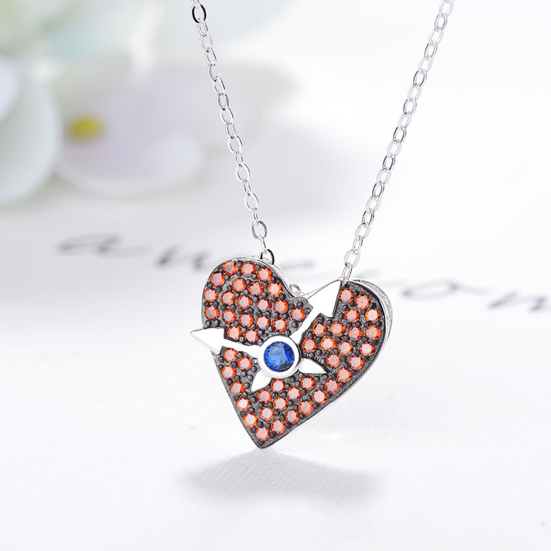 S925 Silver Heart-Shaped Pendant Necklace