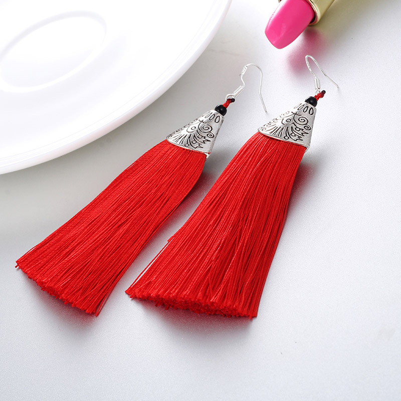 Tassel Earrings Chinese Ethnic Fashion Personality Simple Long Earrings display picture 6