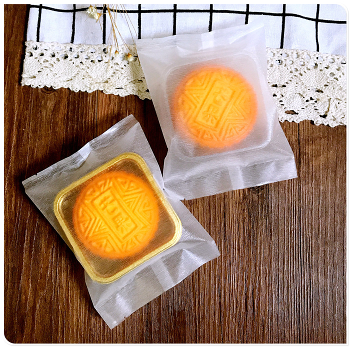 50个加厚月饼糖果饼干磨砂半透明机封袋蛋黄酥花茶拉丝包装袋批发