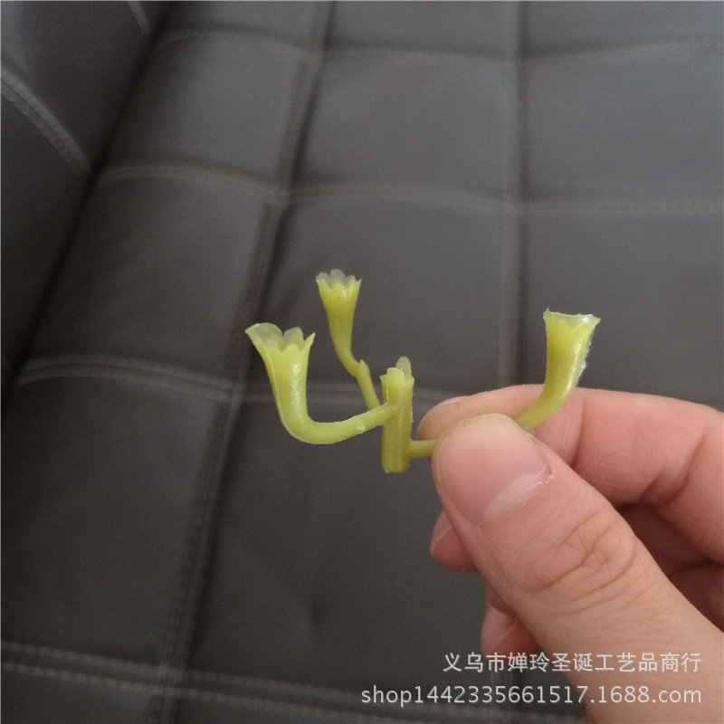 厂家供应仿真花配件 塑料小三叉 婚庆花绣球花 小把花束配件批发