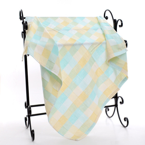 Double layer pure cotton gauze colorful plaid children's quilt kindergarten blanket children's towel quilt wholesale quilt manufacturer