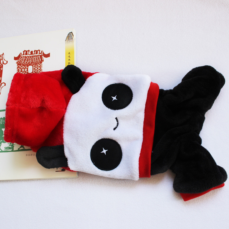 Autumn and winter new pet clothing Chinese red pet panda transformation clothing manufacturer direct sales dog clothing spot wholesale 2