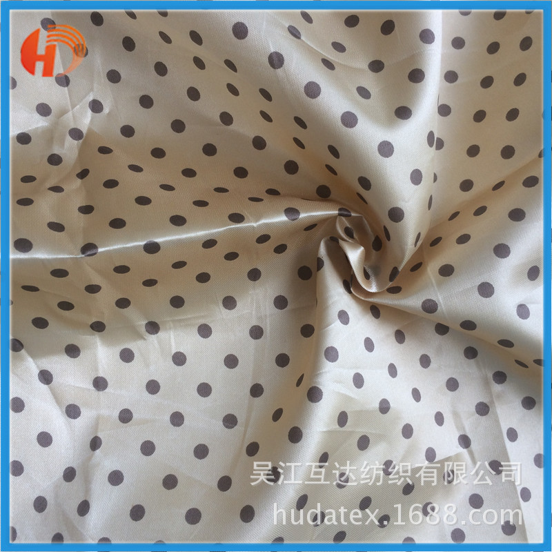 五美缎八美缎 圆点印花箱包服装拉杆箱手提袋童车帐篷里布面料