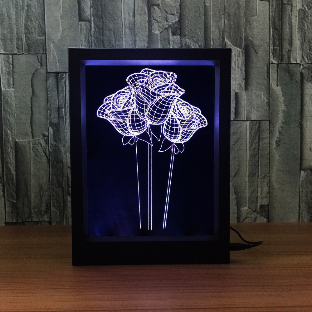 相框式3d灯 led灯 创意台灯小夜灯 LOVE