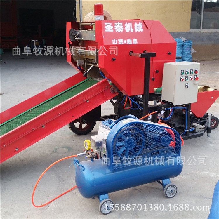 养殖玉米秸秆青储打捆机 全自动青储打捆包膜机