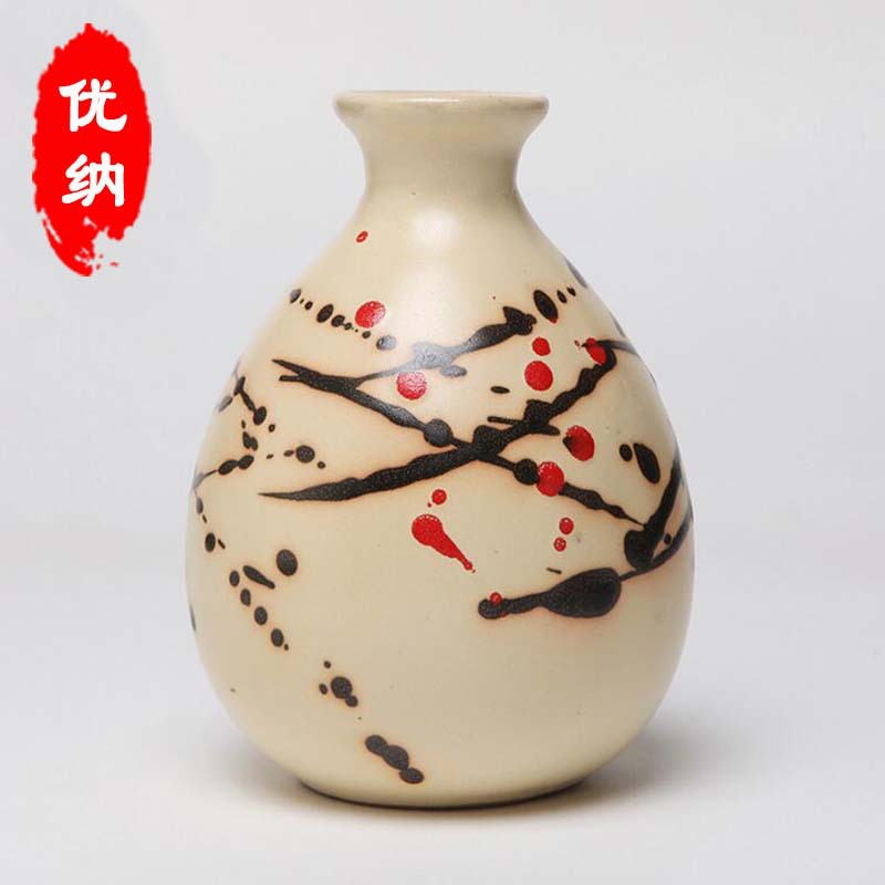優納陶瓷酒瓶酒具壹斤裝500ml手彩手繪圖複古小清新和風日式