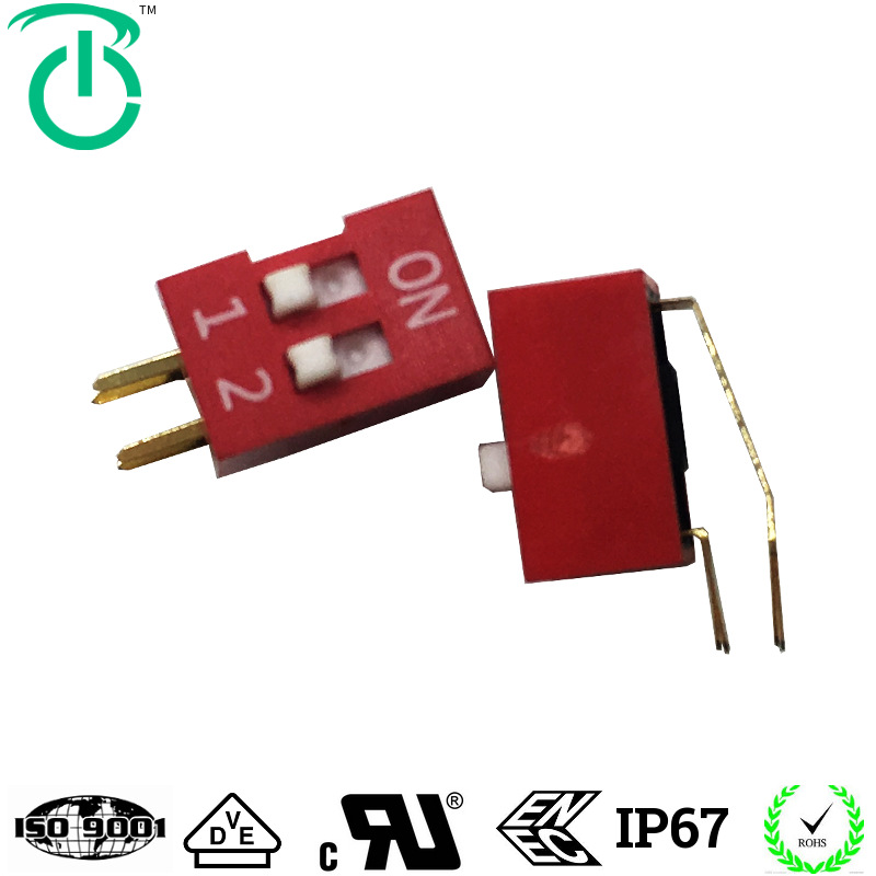 厂家生产琴键式拨码侧向90度DIP开关协议转换器地址码数字拨码