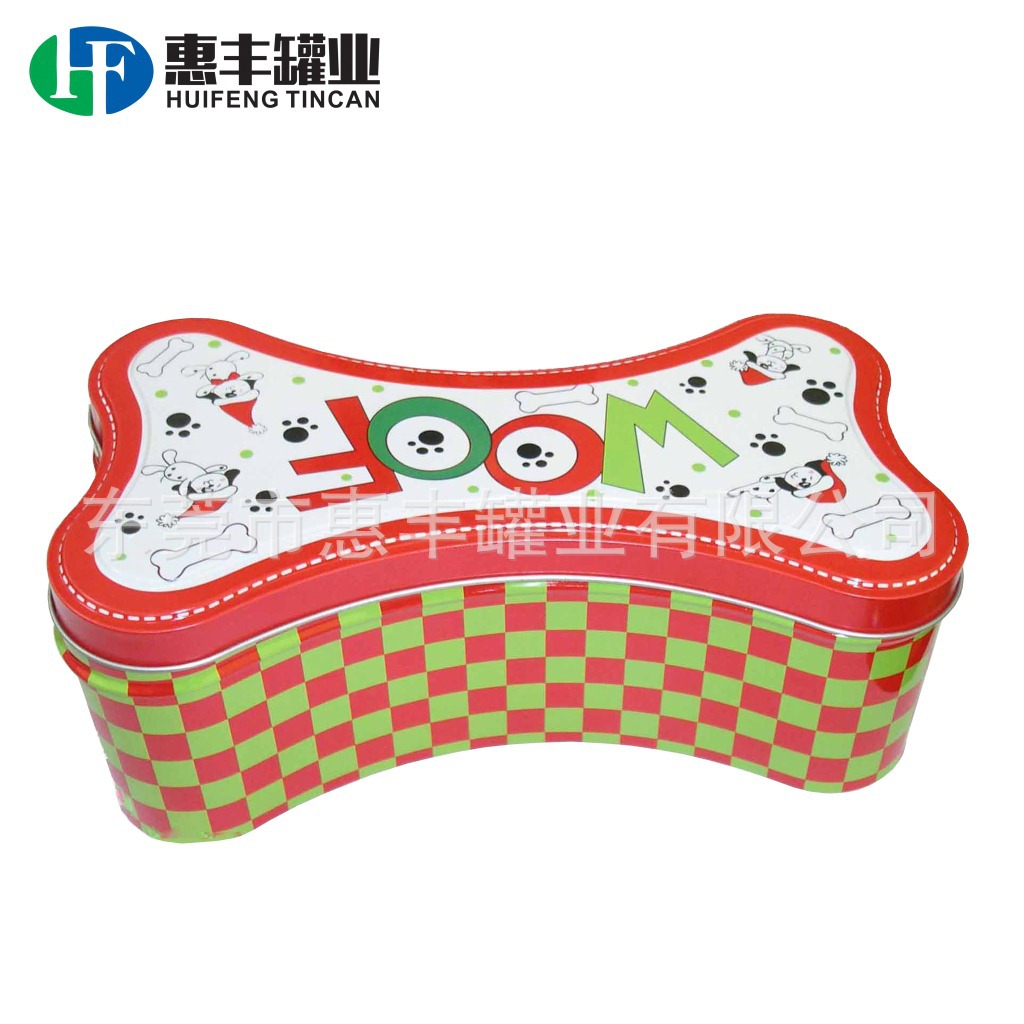东莞铁盒厂生产马口铁狗粮食罐 骨头异型罐 宠物礼品罐TIN BOX