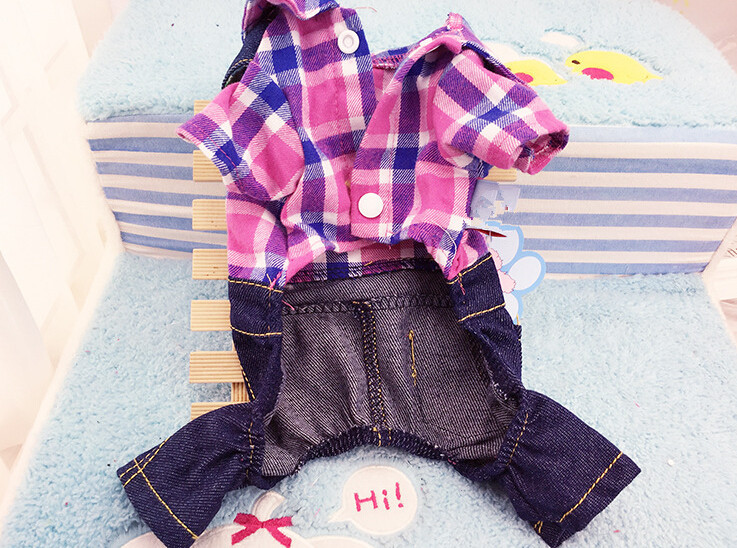 Karo Haustier Kapuzenpullover Jeans Overall Für Hund Und Katze_voghion.com