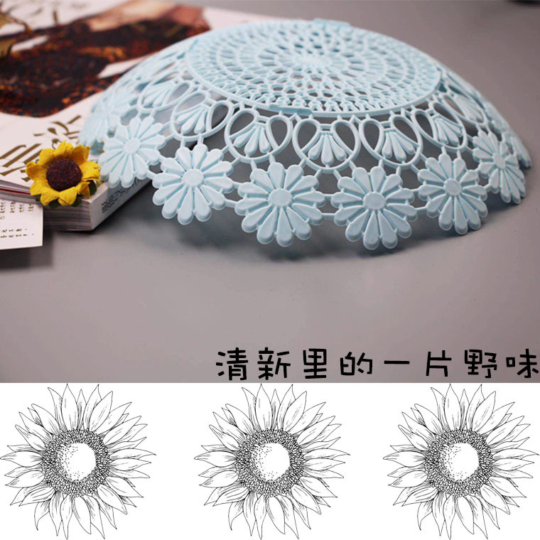 现代家用创意塑料彩色水果盘 客厅干果盘 镂空花边收纳整理盘大号