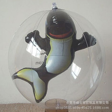 供应 TPU充气球中球 内置动物球沙滩球