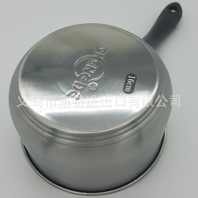 Factory direct sales of stainless steel milk pot single-handle milk pot three-piece set 16/18/20 household noodle pot gift set pot detail image 10