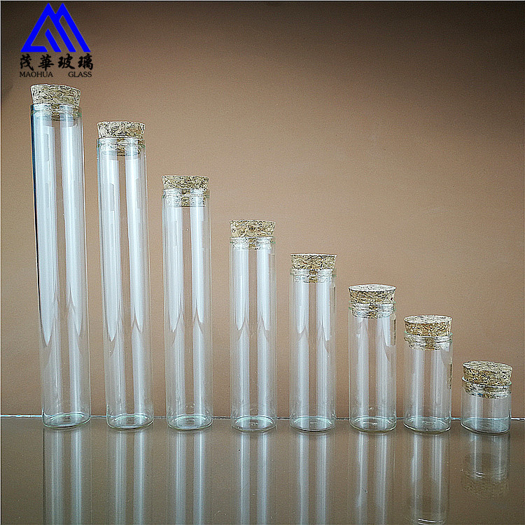直径30mm透明玻璃试管瓶冻干海参包装瓶花茶瓶沉香瓶 木塞实验瓶