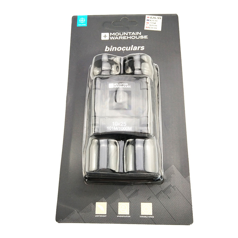 跨境专供10x25吸塑包装高倍高清双筒望远镜