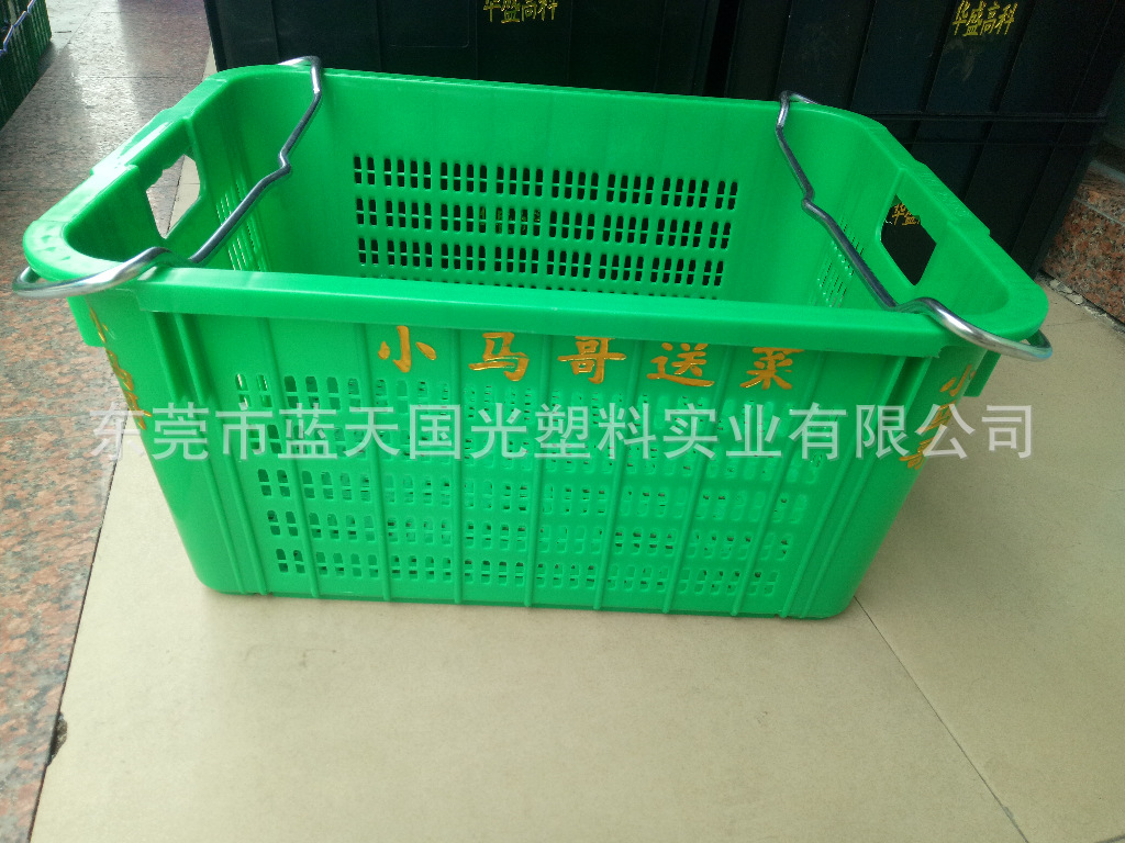 塑料厂供应水果蔬菜胶筐 多规格塑料周转萝带铁耳塑料萝
