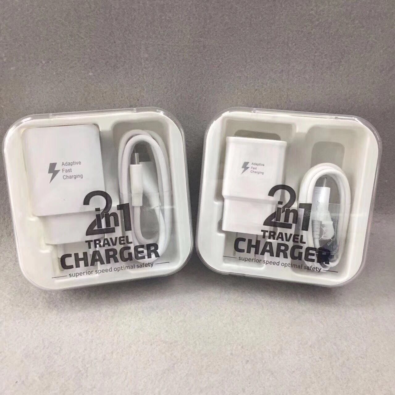 Manufactor Direct selling Charger suit Crystal Box Two-in-one intelligence mobile phone Charging head gift packing goods in stock