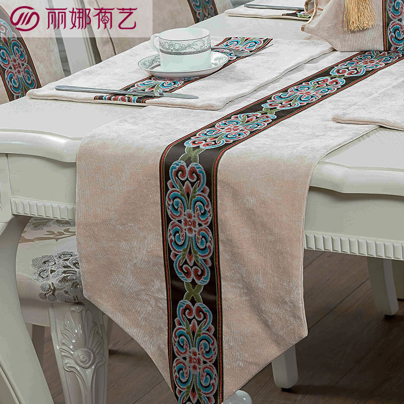 欧式美式北欧奢华桌旗现代简约 电视柜鞋柜茶几餐桌旗 床旗床尾巾