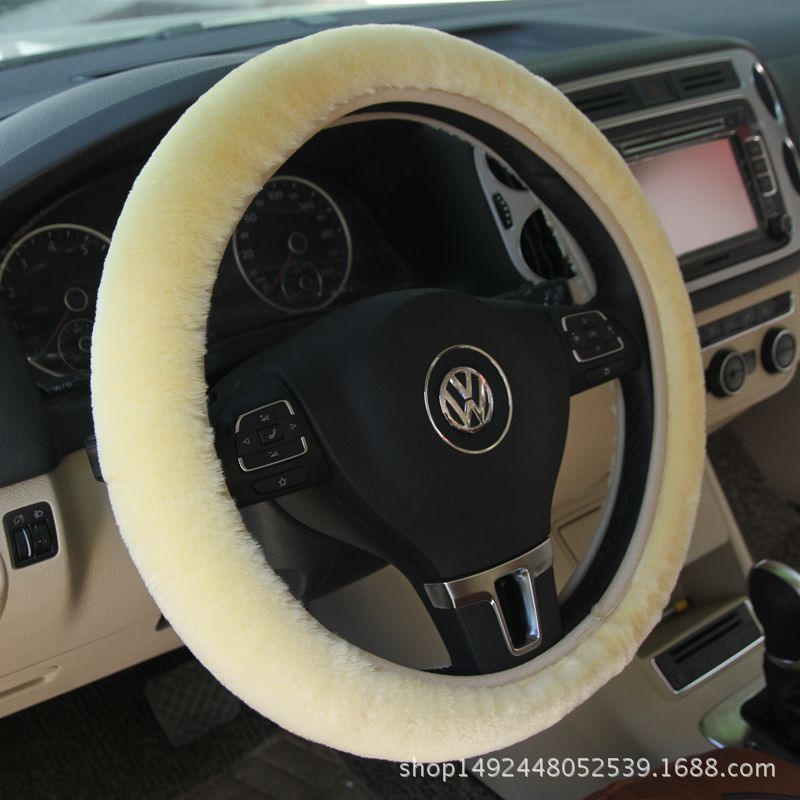 厂家直销冬季羊绒羊毛汽车方向盘套方向盘把套毛绒冬季 汽车把套