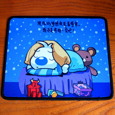 Gaming Mouse Pad to work in an office Cartoon comic Hemming rubber keyboard Table mat non-slip Wristband advertisement Mouse pad
