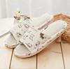 Summer slippers suitable for men and women for beloved indoor, non-slip slide platform, cotton and linen