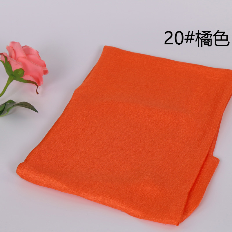 #20橘色 (2)  -棉麻围巾批发 披肩头巾多用