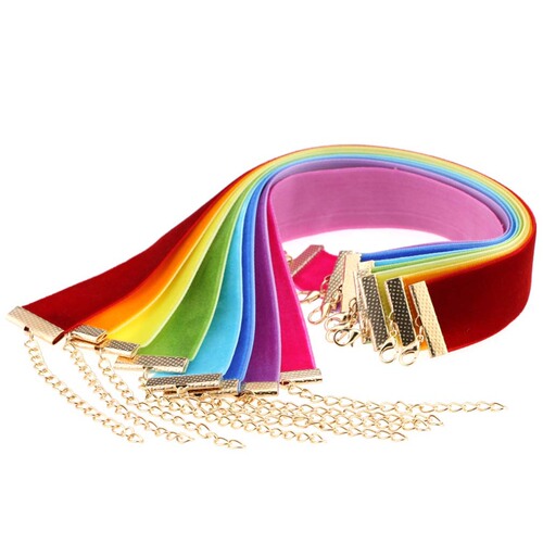 European and American simple retro personality punk gothic wide velvet necklace velvet neck chain clavicle chain choker collar