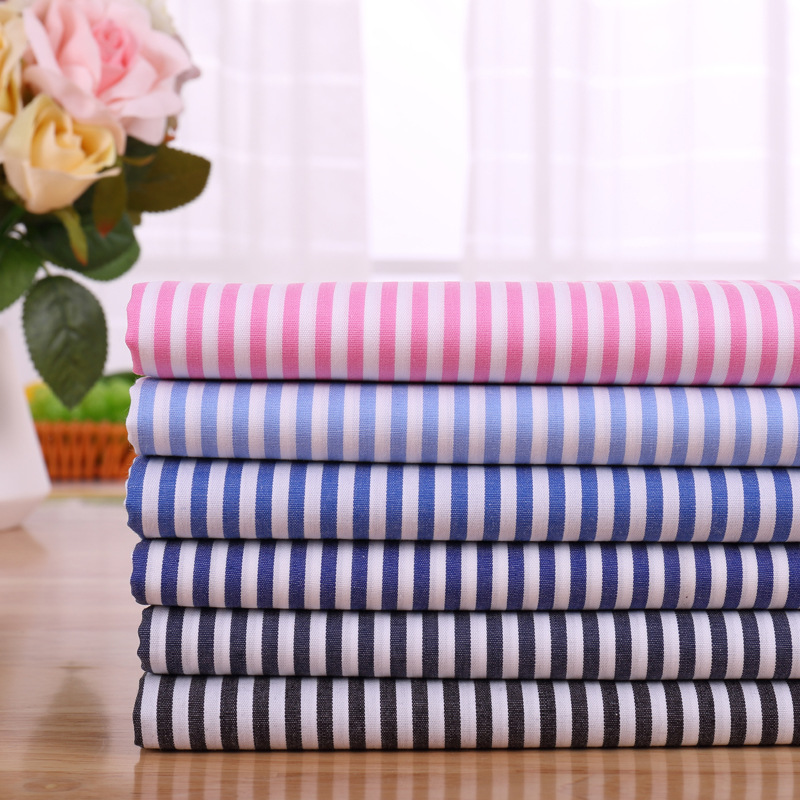 厂家直销全棉色织条纹衬衫面料40*60多条距可选大量现货供应