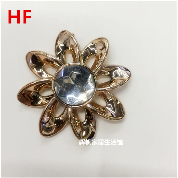 批发供应梅花形镶钻玫瑰金塑料扣腰扣 鞋扣 装饰扣 服饰配件|ms