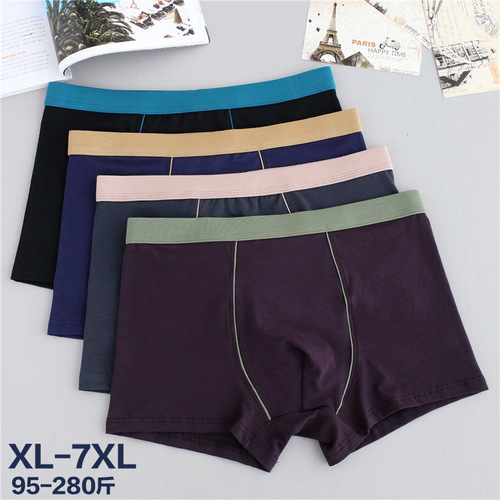 Autumn and winter cotton men's underwear, loose and breathable boxer briefs for fat guys, plus size, mid-waist, red zodiac year boxer briefs