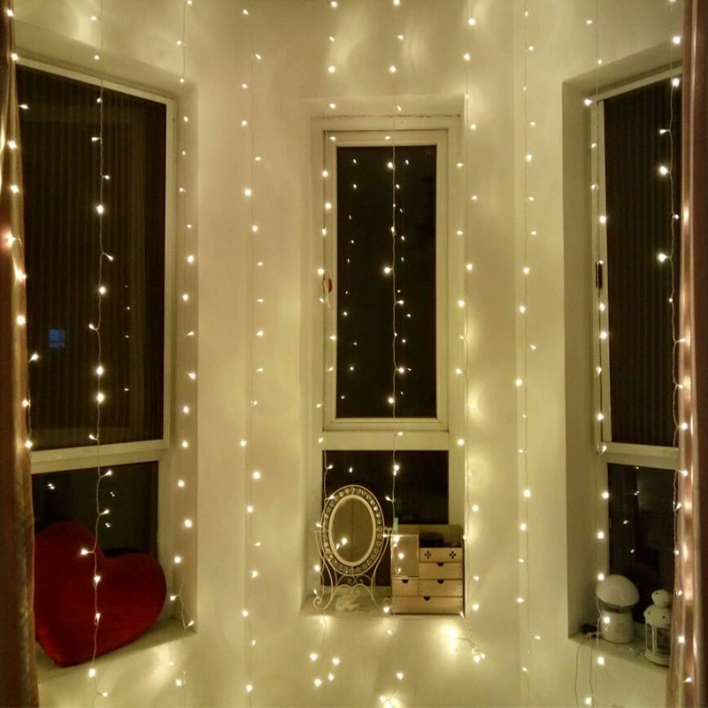 Светодиодная штора-гирлянда, 3×3 м, стиль Ice-Curtain, мультииз цветов для фестиваля и Рождества