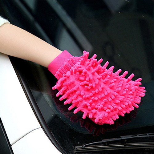 Double-sided microfiber car cleaning gloves chenille coral velvet car washing multi-functional waterproof and non-painting gloves wholesale
