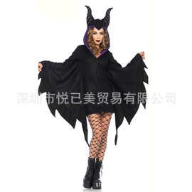 2022年新款欧美游戏制服角色扮演牛角黑暗吸血鬼蝙蝠服装舞台服装
