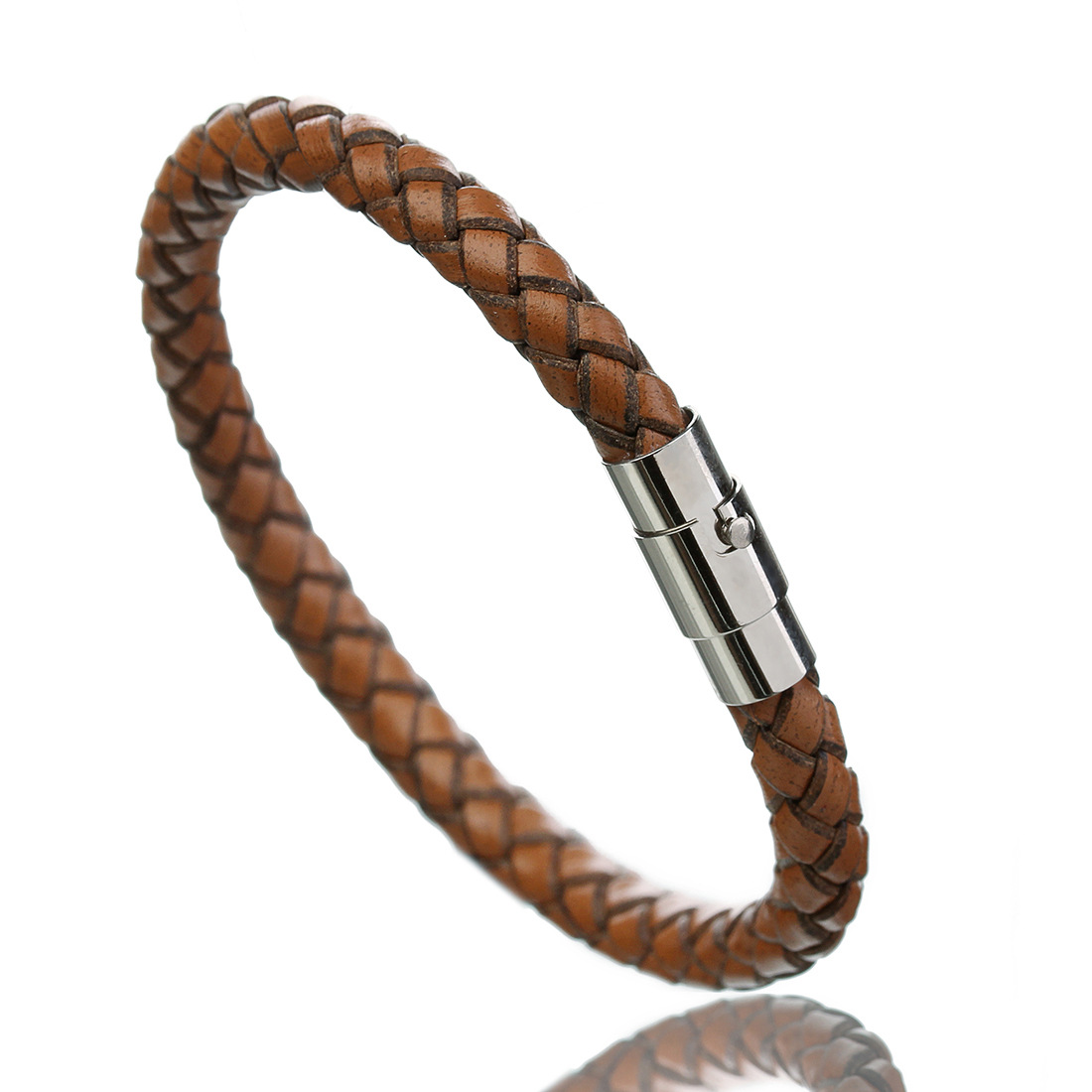 Men's Leather Braided Bracelet
