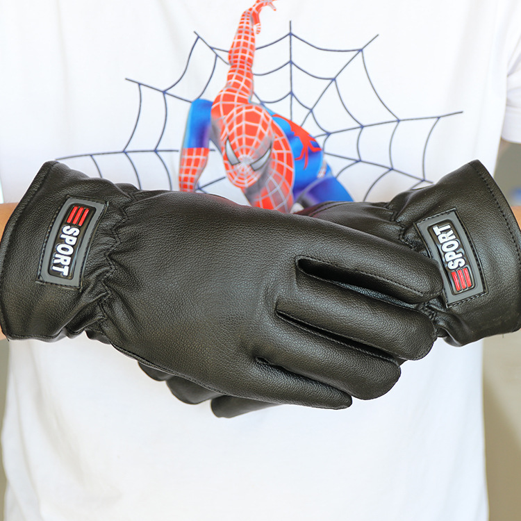 男士仿鹿皮大棉PU手套保暖骑行防风摩托车休闲加厚