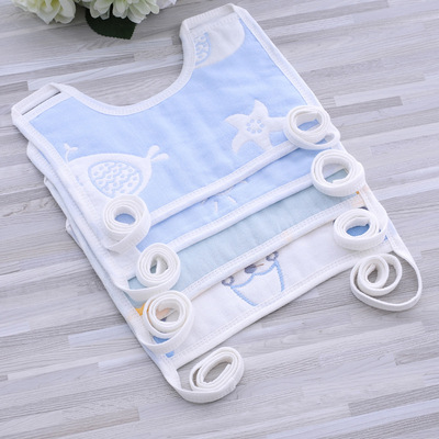 厂家直销婴儿纯棉六层加厚口水巾儿童吃饭围兜新生儿喂奶围嘴