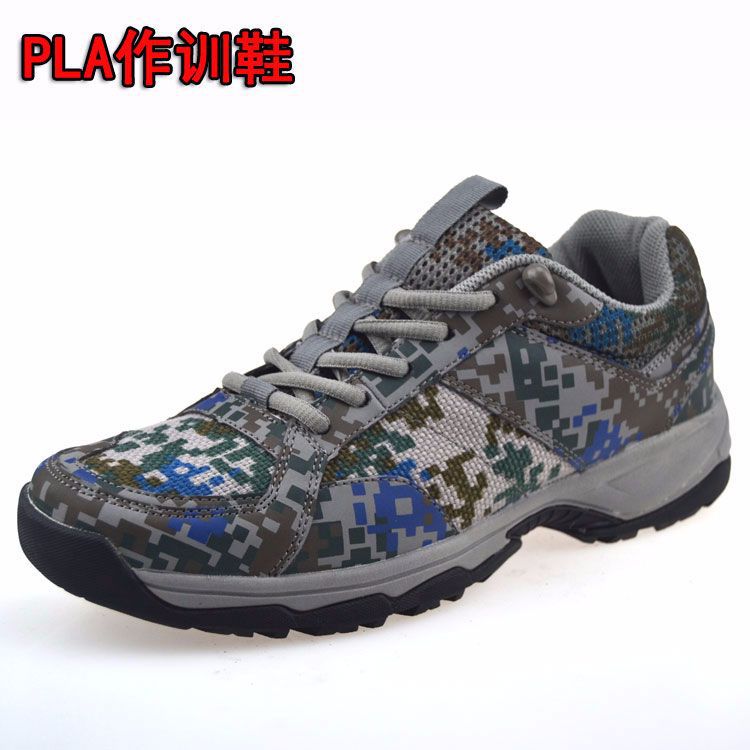 廠家批發新式配發07A迷彩作訓鞋戶外帆布運動透氣耐磨消防訓練鞋